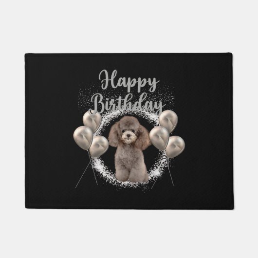 Paillasson Joyeux caniche d'anniversaire (Devant)