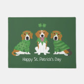Paillasson Joyeux chien Beagle Jour de la Saint Patrick (Devant)