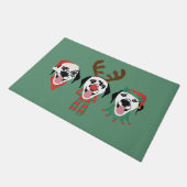 Paillasson Joyeux Chiens Dalmatiens de Noël (Incliné)