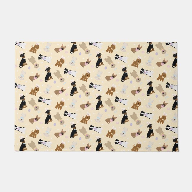 Paillasson Joyeux Chiens de Pâques (Devant)