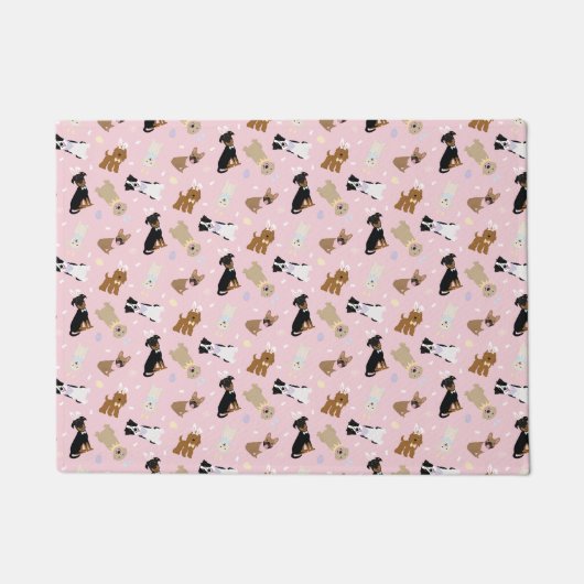 Paillasson Joyeux Chiens de Pâques (Devant)