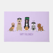 Paillasson Joyeux Chiens d'Halloween violet (Devant)