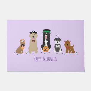 Paillasson Joyeux Chiens d'Halloween violet