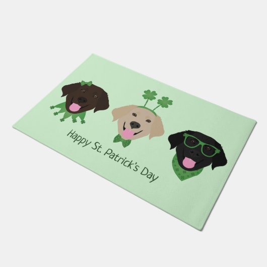 Paillasson Joyeux Chiens du Labrador Jour de la Saint Patrick (Incliné)