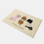 Paillasson Joyeux Chiens Goldendoodle de Pâques (Incliné)