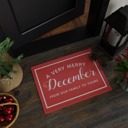Paillasson Joyeux Décembre Rouge Noël Panier de bienvenue