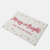 Paillasson Joyeux et brillant Noël à flocon d'or (Incliné)