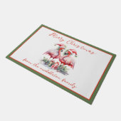 Paillasson Joyeux Flamants roses roses de Noël (Incliné)