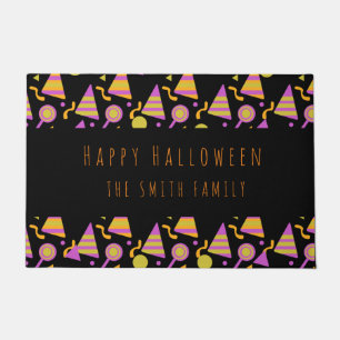 Paillasson Joyeux Halloween Bonbons Motif Néon Nom