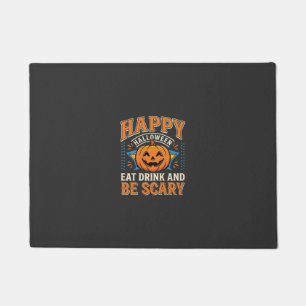 Paillasson Joyeux Halloween Citrouille Manger Boire Être Effr
