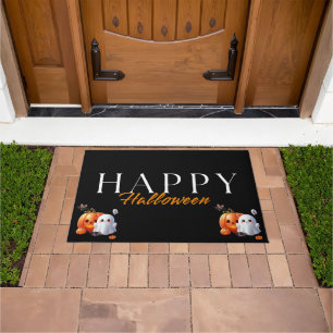 Paillasson Joyeux Halloween mignon noir et orange