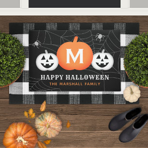 Paillasson Joyeux Halloween Monogramme de Famille Nom