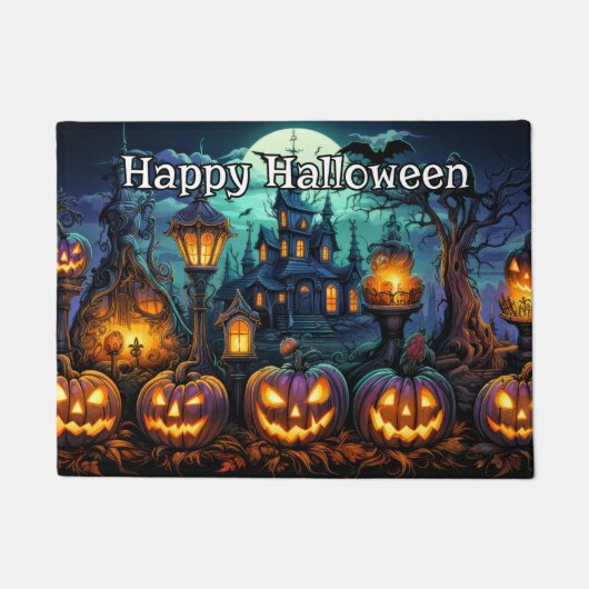 Paillasson Joyeux Halloween | Nefaried Glower Citrouilles (Devant)