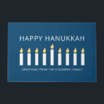 Paillasson Joyeux Hanoukka| Salutation aux chandelles simple<br><div class="desc">Il s'agit d'un design simple,  minimaliste et moderne des chandeliers de Menorah ou de temple.</div>
