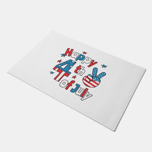 Paillasson Joyeux Jour de l'Indépendance 4 juillet (Incliné)