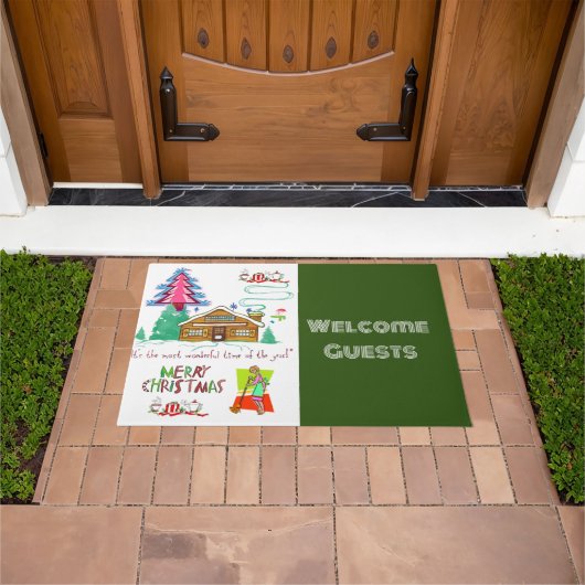 Paillasson Joyeux nettoyage de Noël Lady Matt Doormat (De plein air)