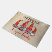 Paillasson Joyeux Noël, Adorable Gnomes Snowflakes (Incliné)