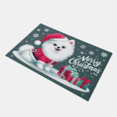 Paillasson Joyeux Noël American Eskim Chien Santa Hat Noël (Incliné)