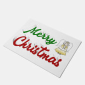 Paillasson Joyeux Noël Angel rouge vert script (Incliné)
