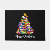 Paillasson Joyeux Noël Arbre de lecture Livres Lover Biblioth (Devant)