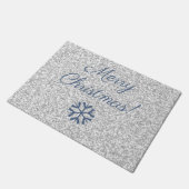 Paillasson Joyeux Noël Argent Gris Parties scintillant Textur (Incliné)