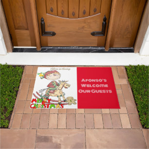 Paillasson Joyeux Noël Bénédiction Red Elf Matt Doormat