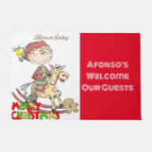 Paillasson Joyeux Noël Bénédiction Red Elf Matt Doormat (Devant)