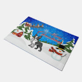 Paillasson Joyeux Noël Boston Terrier (Incliné)