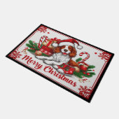 Paillasson Joyeux Noël Brittany Chien avec Noël Noël Noël Noë (Incliné)