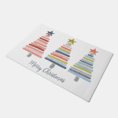 Paillasson Joyeux Noël coloré arbres empilés (Incliné)