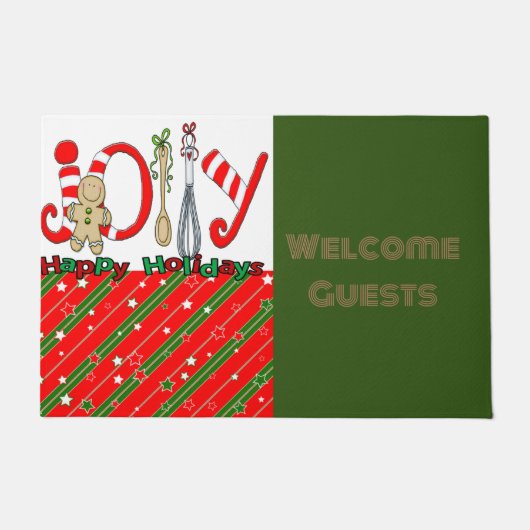 Paillasson Joyeux Noël Gingerman Green Matt Doormat (Devant)