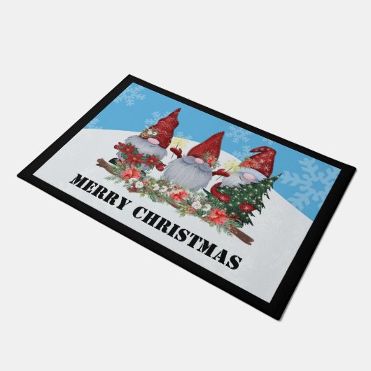 Paillasson Joyeux Noël Gnome Bienvenue Porte Mat (Incliné)