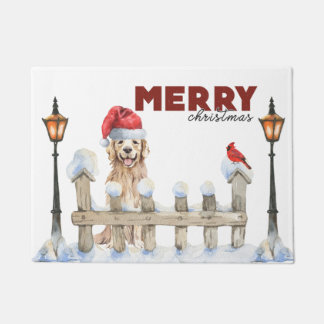 Paillasson Joyeux Noël Golden Retriever