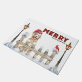 Paillasson Joyeux Noël Golden Retriever (Incliné)