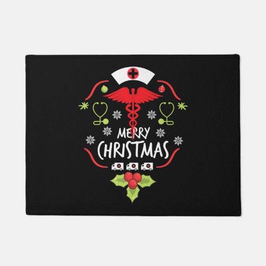 Paillasson Joyeux Noël infirmière docteur Ambulance Tee - shi (Devant)