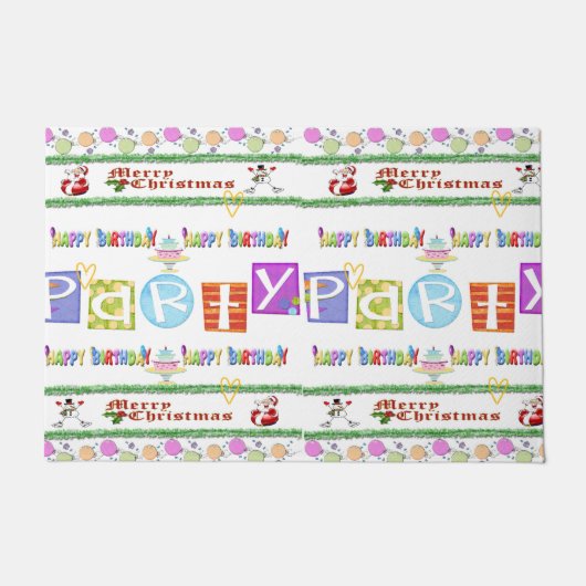 Paillasson Joyeux Noël Joyeux Anniversaire Matt Doormat (Devant)