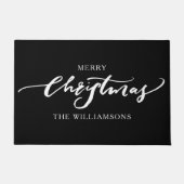 Paillasson Joyeux Noël Moderne Calligraphie Personnalisée Noi (Devant)