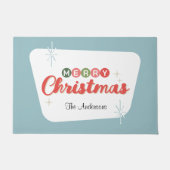 Paillasson Joyeux Noël moderne rétro du milieu du siècle (Devant)