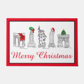 Paillasson Joyeux Noël NYC Bâtiments Points de repère Fête (Devant)