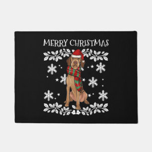 Paillasson Joyeux Noël Ornement À poils durs Vizsla Noël