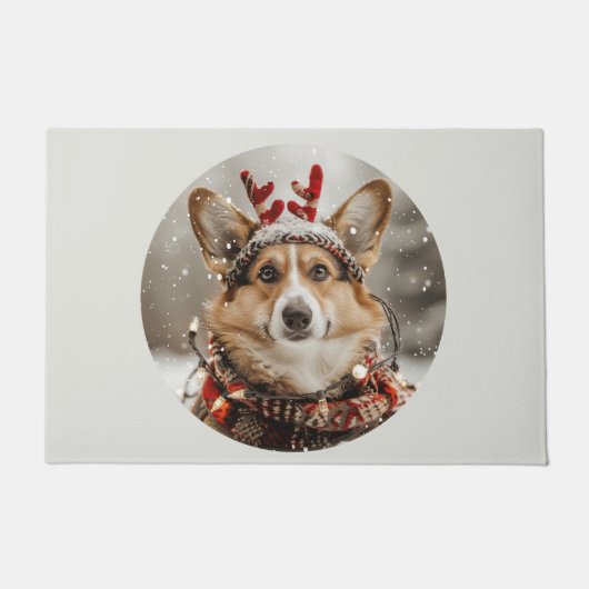 Paillasson Joyeux Noël Pembroke Welsh Corgi Chien (Devant)