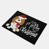 Paillasson Joyeux Noël | Père Noël Beagle (Incliné)