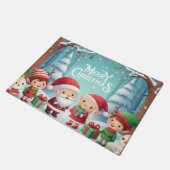 Paillasson Joyeux Noël/père Noël/neige elfes (Incliné)