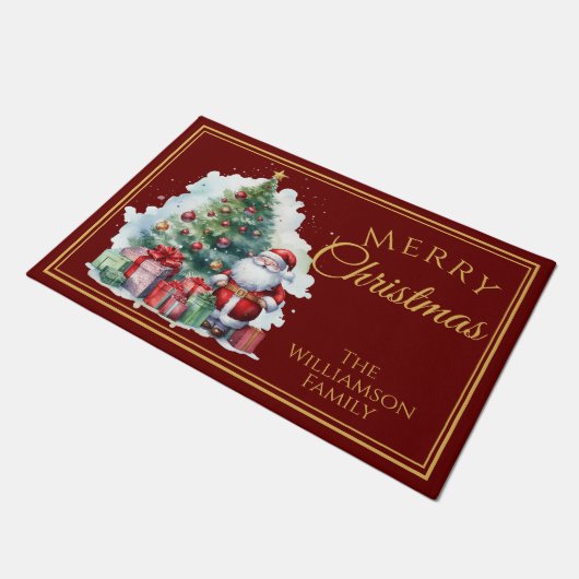 Paillasson Joyeux Noël Père Noël Rouge (Incliné)
