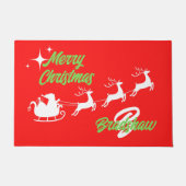 Paillasson Joyeux Noël Père Noël Rouge à bascule (Devant)