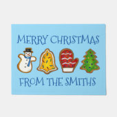 Paillasson Joyeux Noël personnalisé Cookie Bell Tree Noël Noë (Devant)