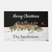 Paillasson Joyeux Noël personnalisé truite de pêche (Devant)