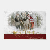 Paillasson Joyeux Noël Photo Père Noël Design (Devant)