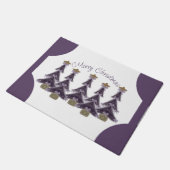 Paillasson Joyeux Noël Purple Bows Ribbons Gold Star Tree (Incliné)