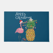 Paillasson Joyeux Noël rose Flamant rose Noël (Devant)